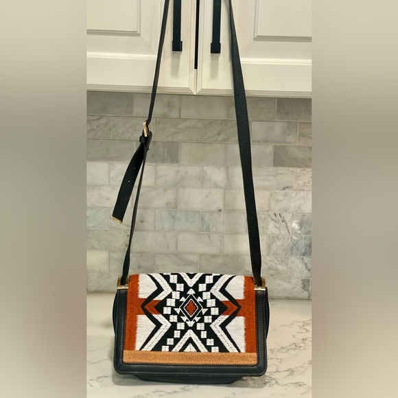 Sam Edelman Handbags - Sam Edelman Embroidered Aztec‎ Leather Adjustable Crossbody Bag
